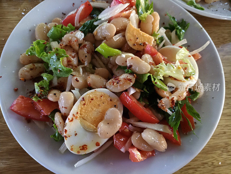 土耳其素食者ben salad piyaz在土耳其